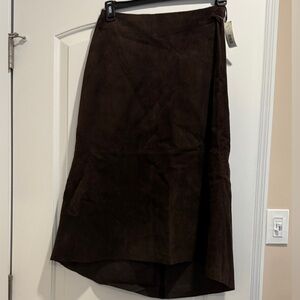 DKNY Dark Brown Midi Skirt